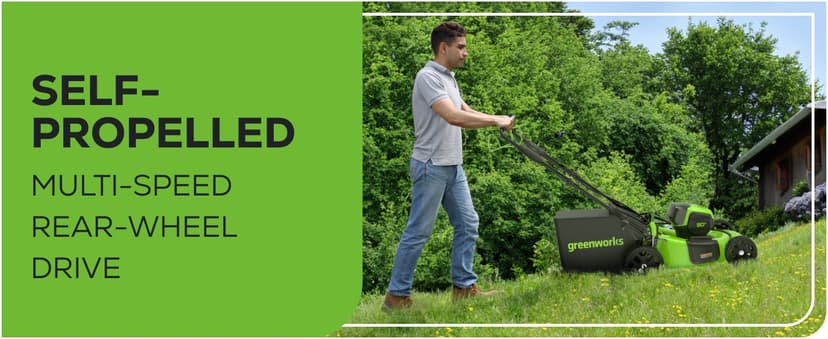 Greenworks 80V 21" Brushless Cordless (Self-Propelled) Lawn Mower (75+ Compatible Tools), 4.0Ah Battery and 60 Minute Rapid Charger Included