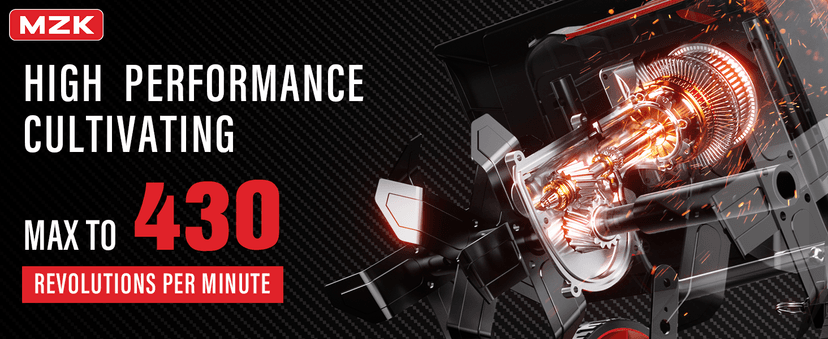 MZK 16-Inch 13.5-Amp Corded Electric Tiller/Cultivator, 8-inch tillling Depth with Adjustable Wheels, Foldable Electric Rototiller for Garden Soil Digging