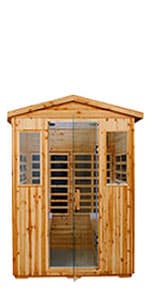Saunas 904V Far Infrared Sauna, Outdoor Wooden Dry Sauna Low EMF (Hemlock Wood, 4-Person Size)