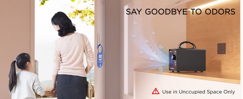 ONAMOR Ozone Generator Odor Eliminator 70000mg, High Capacity Ozone Machine Odor Removal Up to 6000 Sq.Ft, Ionizer Ozonator for Smoke, Car, Basement And Pet Room, Black