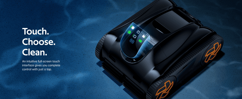 Pool Cleaner K60, 6H Runtime Cordless Robotic Pool Vacuum, Touch Screen, Smart Navigation, Cleans Floor, Walls, Waterline, Ideal for Above & In-Ground Pools, Self-Parking