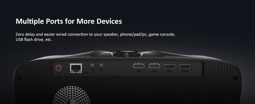 Daylight Projector 4K Ultra HD 1800 High ANSI Smart Home Theater with WiFi 6, Bluetooth, NFC, Streaming Apps, Bright Daytime Proyector, HDR10+, Auto Focus, HDMI 2.1 ARC USB for Movie Video Gaming CIVE