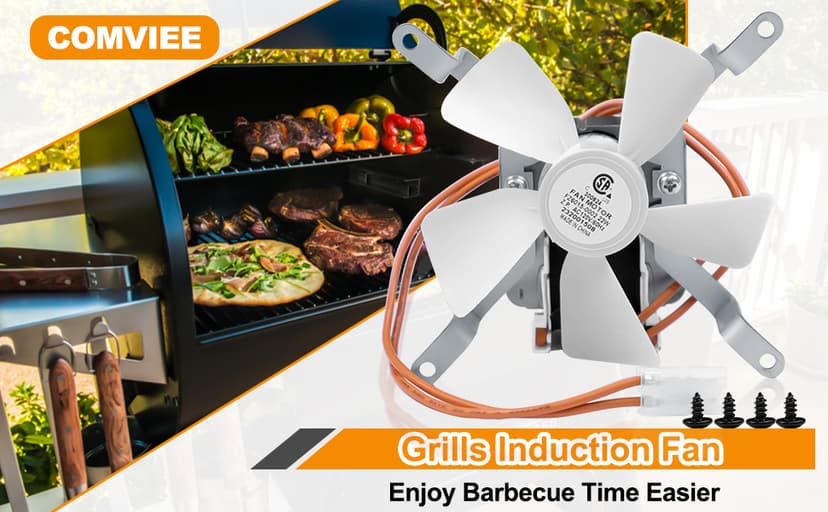 Upgraded Grill Induction Fan Replacement Part for Pit Boss, Traeger, Camp Chef Wood Pellet Grills, Sam's Club, Z Grills Pellet Grills, AC120V 60Hz Grill Combustion Fan Kit Replacement Parts