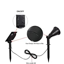 T-SUNUS Christmas Solar Landscape Spotlights Color Changing 2 Pack, Halloween Solar Spot Lights Outdoor Waterproof Garden Pond Light, Separately Installed for Outdoor/Indoor