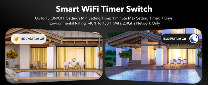 BN-LINK Pool Timer, Outdoor WiFi Timer Switch for Water Heater, Pool Pump, Metal Casing, Heavy Duty 40A 120-277 VAC 2HP