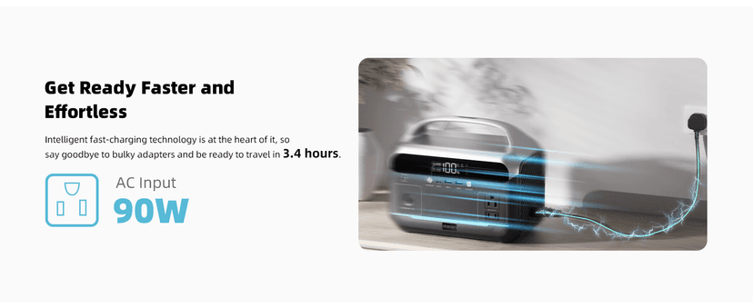 Portable Power Station 90000mAh with 40W Solar Panel, LiFePO4 Battery Station, 2 Up to 600W AC Outlets Solar Generator – Power Bank Perfect for Camping, Emergency, Off-Grid, Travel