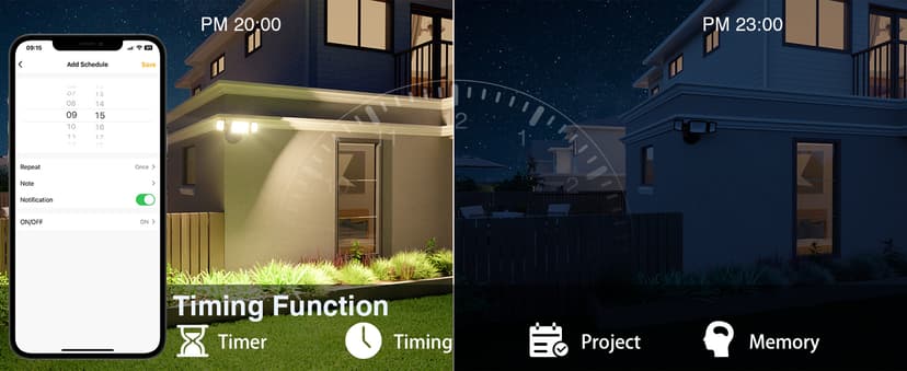 Onforu 55W Smart LED Flood Lights Outdoor, 5500LM, Tunable 2700K-6500K, APP Control, WiFi Alexa Security Lights with Timer & Adjustable 3 Head, IP65 Waterproof for House, Yard, Porch, Garage, Backyard