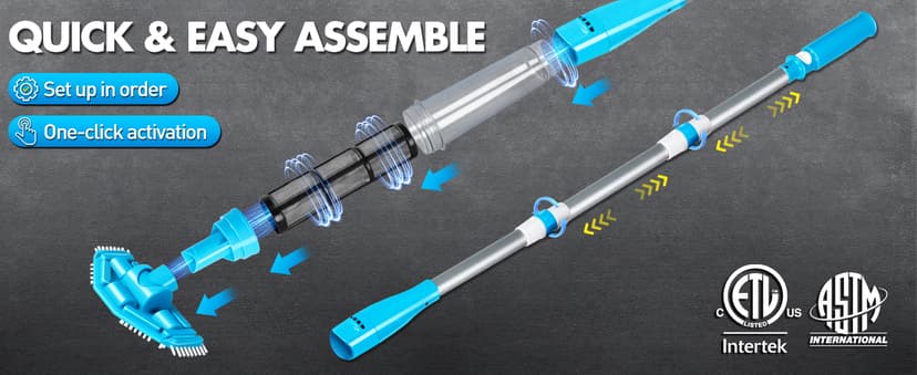 4-in-1 Handheld Pool Vacuum Cordless, 4000mAh Rechargeable Hot Tub Vacuum Spa with Telescopic Pole, Above Ground Pool Vacuum Cleaner, Suction Improved 30% Spa Wand Deep Cleaning for Debris