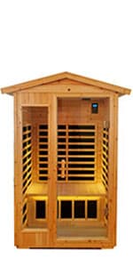Saunas 904V Far Infrared Sauna, Outdoor Wooden Dry Sauna Low EMF (Hemlock Wood, 4-Person Size)
