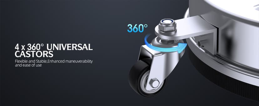 14" Pressure Washer Surface Cleaner 4500 PSI with 304 Industrial-Grade Stainless Steel Housing,1/4” Quick Plug, 4 Universal Wheels, 2 x 15 Extended Wands, 2 Replacement Nozzles, 4 Spray Nozzle Tips