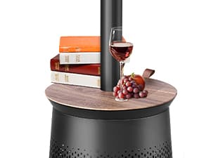 50,000 BTU Patio Heater for Outdoor Use With Adjustable Heat Focusing Top, Table Design, Stainless Steel Burner, Wheels,Propane Heater for Garden, Commercial and Residential, Black