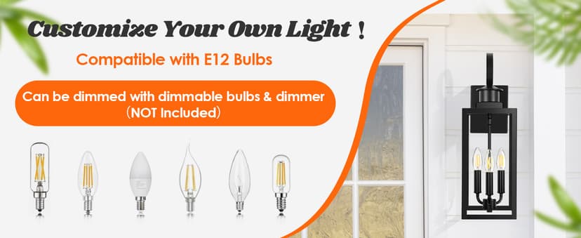 Outdoor Wall Light Fixture, 3-Light 19” Large Waterproof Outside Wall Mounted Sconce Light Fixture with Clear Glass Shade, Black Anti-Rust Exterior Wall Lantern for House, Front Porch, Garage