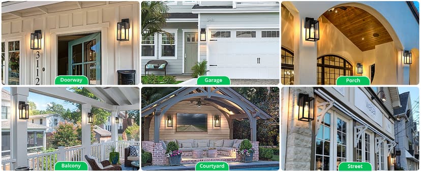 MAXvolador Outdoor Wall Lantern, Exterior Waterproof Wall Sconce Light Fixture, Black Anti-Rust Mount Light with Clear Glass, E26 Base Wall Lamp