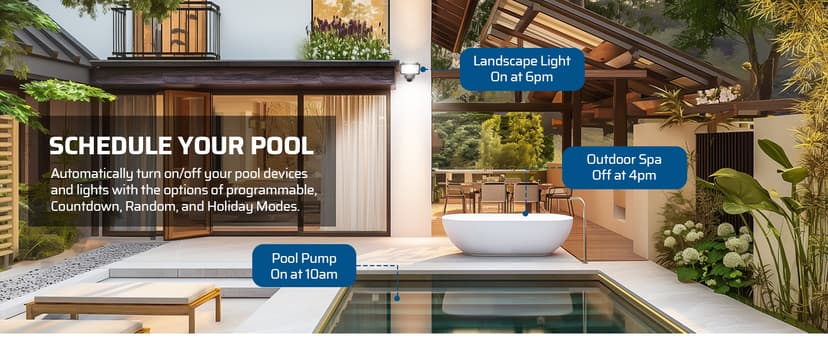 DEWENWILS Pool Pump Timer, Outdoor Smart WiFi Box, Heavy Duty 40A 240VAC 3HP Wireless Controller Timer for Pool, Water Heater, Compatible with Smart Phone, Alexa, Google Assistant, ETL Listed