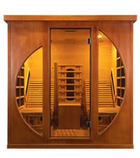 Smartmak Wood Home Steam Sauna, 3 Person Canadian Hemlock Traditional Luxurious Wooden Indoor Spa Room, with 3.5 kw Heater, Bluetooth Speaker, Rocks, Water Bucket, Spoon, Hygrothermograph, Lights