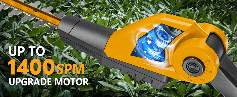 Alloyman Pole Saw 8-Inch Cordless and 16-Inch Pole Hedge Trimmer 2-in-1,with 2 Packs 4.0Ah Batteries & Charger,for Tree Trimming and Shrubs Pruning