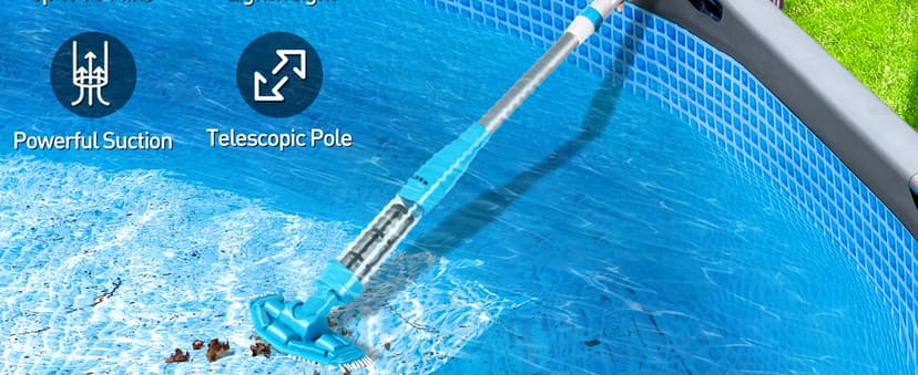 4-in-1 Handheld Pool Vacuum Cordless, 4000mAh Rechargeable Hot Tub Vacuum Spa with Telescopic Pole, Above Ground Pool Vacuum Cleaner, Suction Improved 30% Spa Wand Deep Cleaning for Debris