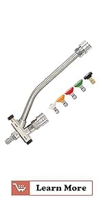 Tool Daily Foam Cannon with 1/4 Inch Quick Connector, 1 Liter, 5 Pressure Washer Nozzle Tips