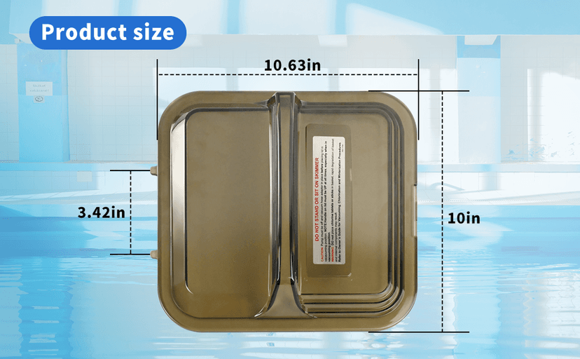 XJJ 1107-1356 Skimmer Lid Clear Tinted Black, Fit for 2094 & 2095 Doughboy Deluxe Skimmers, Replaces Skim-line Vacuum Skim Filter lid 1121-1349 11211349