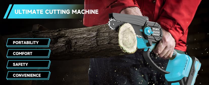 Mini Chainsaw Cordless, 6 Inch Electric Chainsaw Small Chainsaw Battery Powered, Yard Tools Garden Gifts for Men Dad Husband, Hand Saw for Branches Wood Cutting Pruning (Green)