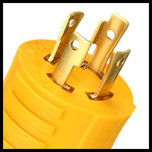Kanayu Generator to Welder Adapter Compatible with Nema L14-30p to 6-50r 30 Amp 4 Prong Lock Male Plug to 3 Prong Female Receptacle Adapter Dryer Ev Charger Power Cord Connector 250v(Yellow)
