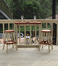 Single Bar Deep Grey Top & Black Base Ideal for Patio Hot Tub Area Backyard Durable WeatherResistant Design Easy Nohardware Assembly Proudly Made in USA