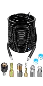 Selkie Pressure Washer Sandblasting Kit - Wet Abrasive Sandblaster Attachment, with Replacement Nozzle Tips,Protect Glasses, 1/4 Inch Quick Disconnect, 5000 PSI