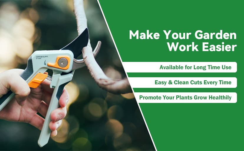 PrunePro Pruning Shears for Gardening Professional Bypass Hand Pruner Up to 1 Inch Cut Capacity Sharp Stainless Steel Blade Garden Scissors Plant Flower Garden Clipper 1 Pack