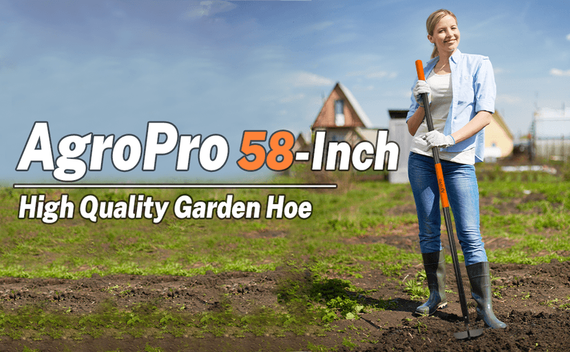 Hoe Garden Tool, Heavy Duty Garden Hoe for Weeding, Metal Garden Hoe with Long Handle, 58 Inches
