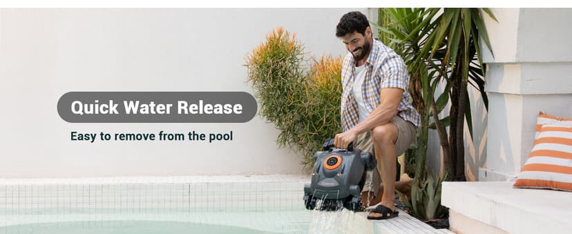 Pivot Cordless Robotic Cleaner,Wall Climbing,Extended Battery Life,Self-Parking,Automatic Pool Vacuum for Inground Pools up to 1,100 Sq.ft,Gray