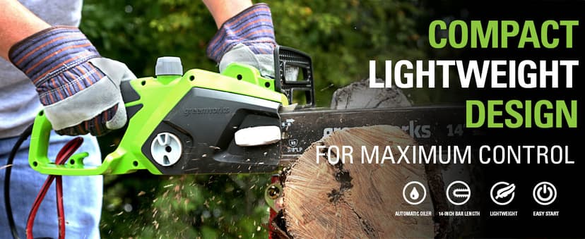 Greenworks 10.5 Amp 14-Inch Corded Chainsaw 20222