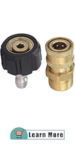 RIDGE WASHER Pressure Washer Gauge with 3/8 Inch Quick Connect Socket and Plug, 6000 PSI
