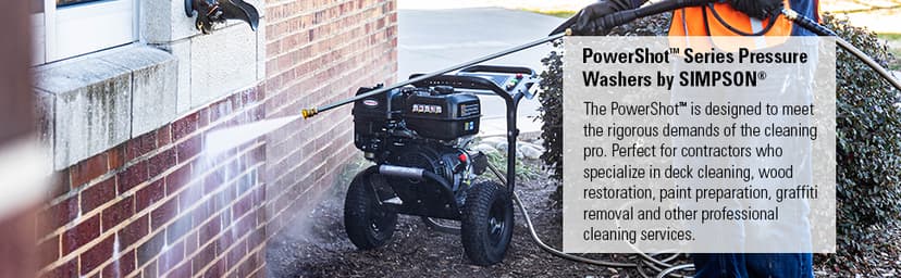 SIMPSON Cleaning PS60843 PowerShot 4400 PSI Gas Pressure Washer, 4.0 GPM, CRX 420cc Engine, Includes Spray Gun and Extension Wand, 5 QC Nozzle Tips, 3/8-inch x 50-foot Monster Hose, 49-State