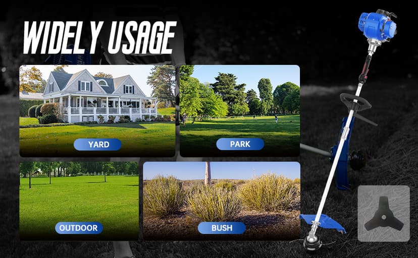 2-in-1 Yard Care System, 31cc, 4-Cycle Gas Engine Straight Shaft Multi-Tool with Brush Cutter, String Grass Trimmer and Shoulder Harness