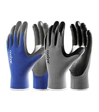 COOLJOB Gardening Gloves for Men, 2 Pairs Breathable Rubber Coated for Garden Weeding Landscaping, Outside Work for Lawn Yard, Men's Medium Size, Black & Red