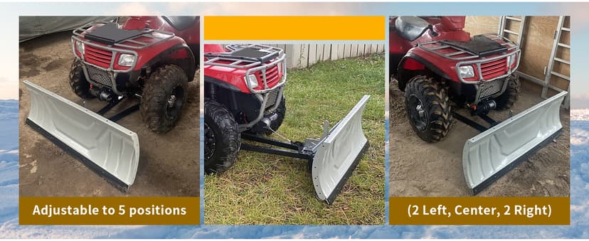 KUAFU Snow Plow Blade Universal Kit Steel Adjustable 48" Complete Universal Kit Package Compatible with ATV Honda Kawasaki Polaris Aeon Crossland Arctic-Cat Alterra (You Will get 2 Packages)