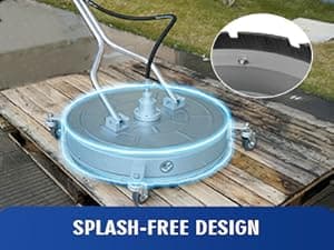 janz 24'' Pressure Washer Surface Cleaner with 4 Wheels,Dual Handle,Stainless Steel Housing, 4 Replacement Nozzle Cores and 2 Hose Adapters,Ideal for Driveways, Sidewalks,Patios,Decks Cleaning