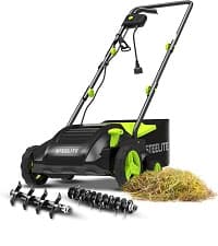 Steelite 13.2” Electric Lawn Mower for Small Yards - 2-in-1 Compact, Lightweight Brushless Motor, 21V 4.0Ah Battery & Charger Included, Green