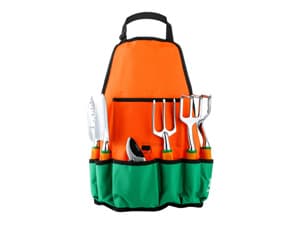 UKOKE Garden Tool Set, 12 Piece Aluminum Hand Tool Kit, Garden Canvas Apron with Storage Pocket, Outdoor Tool, Heavy Duty Gardening Work Set with Ergonomic Handle, Gardening Tools for women men