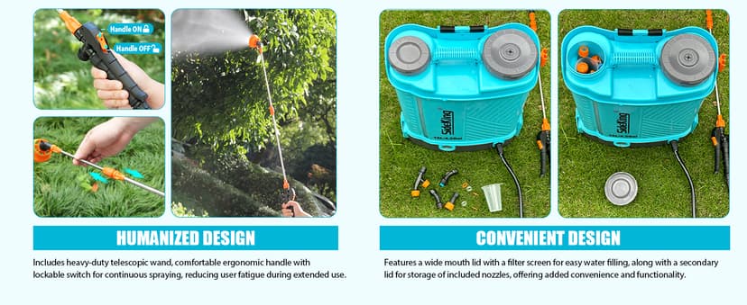 Battery Powered Backpack Sprayer 4 Gallon, 0-100 PSI Adjustable Pressure Sprayer Compatible with Makita 18V Battery, Electric Sprayer with Wand, 5 Nozzles, 2.6Ah Battery&Charger Included