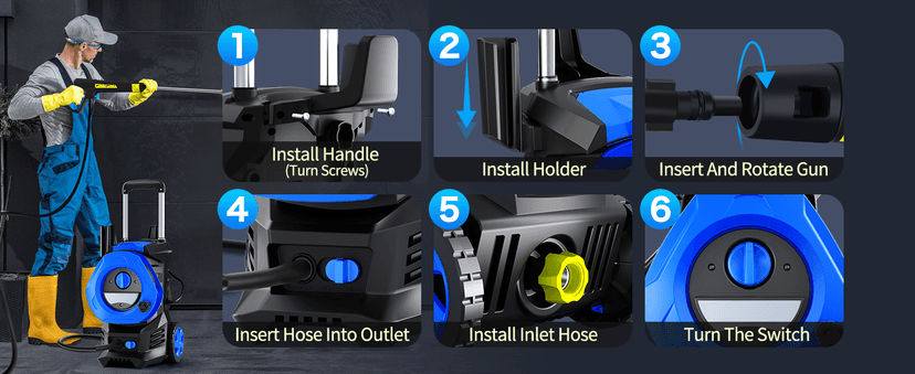 Electric Pressure Washer 4800 PSI 3.5 GPM, 2000W High Pressure Power Washer with 4 Nozzles & Foam Cannon, Portable Cleaner for Car, Driveway, Patio, Fence, Outdoor Cleaning