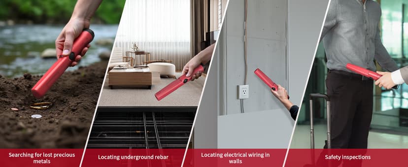 Rechargeable Metal Detector Pinpointer for Adults & Kids, 360° Waterproof Detection Handheld Pin Pointer Wand, Quick One Button Adjustment 3 Sensitivity Levels 6 Modes for Treasure Hunting