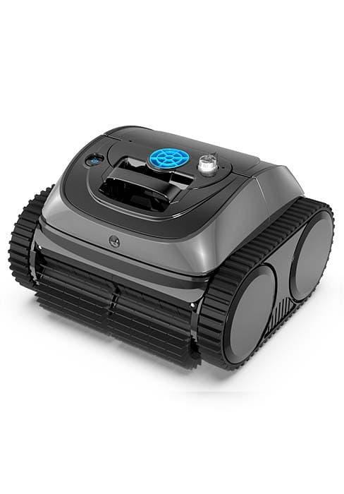 WYBOT A1 Cordless Robotic Pool Cleaner, Automatic Pool Vacuum with 120 Mins, Double Filters, LED Indicator, Fast Charging, Ideal for Above Ground & In-ground Flat Pools - Blue & Grey