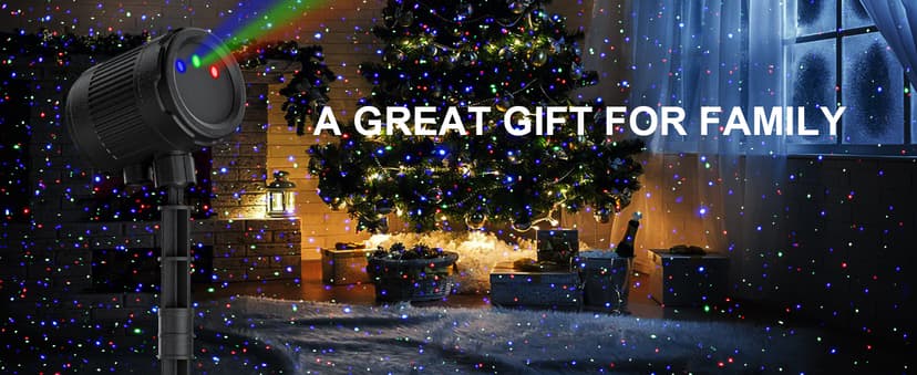 Laser Christmas Projector Lights Outdoor, 3 Color Laser Light Projector, Firefly Lights Show with RF Remote, Waterproof, Indoor Holiday Decoration, Christmas Gift, Wedding, Home Decor, Party, Garden