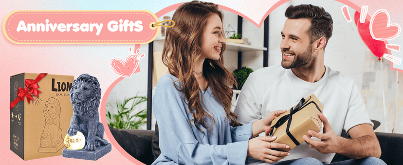 Nacome Solar Guardian Lion Garden Statue: Outdoor Decor Sculpture with Ball Lights for Yard Art Porch Patio - Unique Birthday Gifts for Women Mom