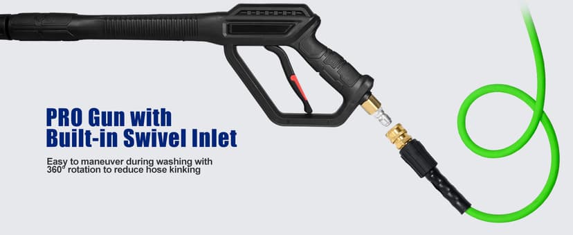 TOOLCY Gas Pressure Washer 3200 PSI & 2.6 GPM, High Performance Engine, Includes Swivel Spray Gun and Wand, 35FT Power Washer Hose, 5 Nozzle Tips, Onboard Soap Tank, for Cars/Driveways/Homes