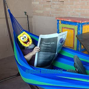 Brazilian Double Hammock 2 Person 330X150cm Load 500Pound Cotton Hammock for Patio Porch Garden Backyard Lounging Outdoor and Indoor (Beige)