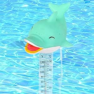 XY-WQ Floating Pool Thermometer, Large Size Easy Read for Water Temperature with String - Swimming Pool, Spas, Hot Tubs, Ponds (Dolphin3)