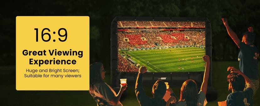 VIVOHOME 14 FT Inflatable Projector Screen for Outside, Blow Up Movie Screen Outdoor Use, Mega Large TV Screen with Carry Bag for Backyard, Tube Leg Support