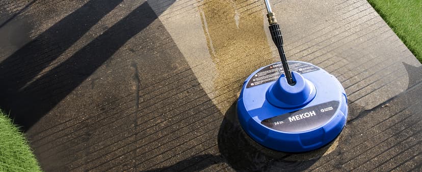 14” Electric Pressure Washer Surface Cleaner Attachment, 2500 PSI Universal Power Washer Accessories for Driveway Sidewalk Deck Patio Concrete Cleaning, 1/4" Quick-Connect, Dual Rotary Nozzles